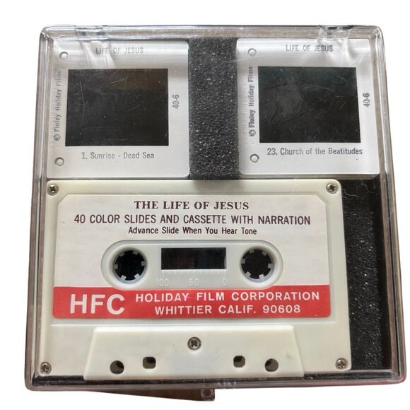 The Life Of Jesus 40 Color Slides And Cassette Narration Holiday Film Corp. - Picture 1 of 3